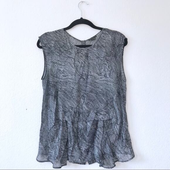 EUC Theory Sleeveless Silk Top Semi Sheer Sz M - Picture 1 of 8
